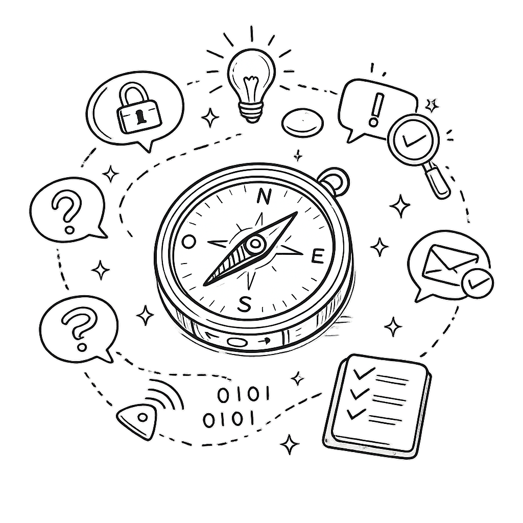 Illustration d’une boussole numérique